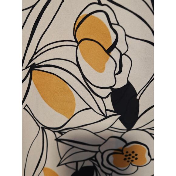 Bar III Artsy Graphic Floral Tie VNeck Blouse 3X Flowy Career Travel Classy Airy - Picture 3 of 5